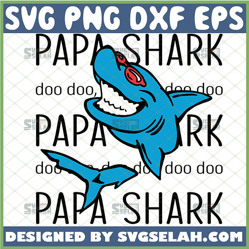 papa shark svg cute shark doo doo doo clipart fathers day printable