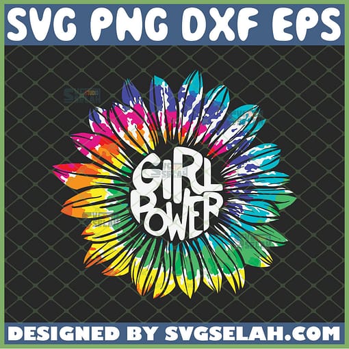 girl power sunflower color svg