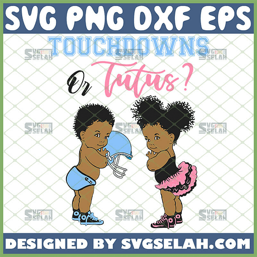 touchdown or tutus gender reveal svg baby and football