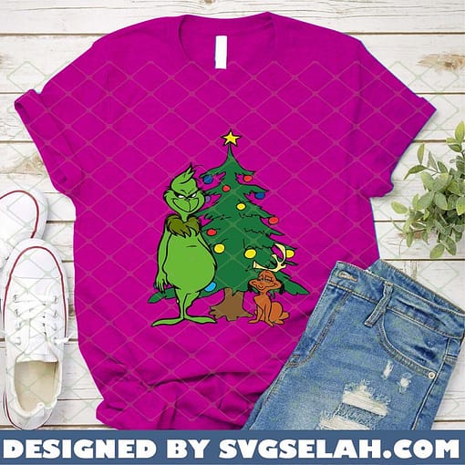 Grinch and Max Christmas Tree SVG 1