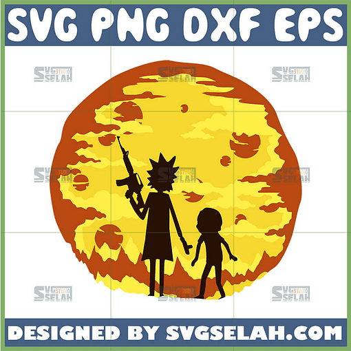 rick and morty layered svg
