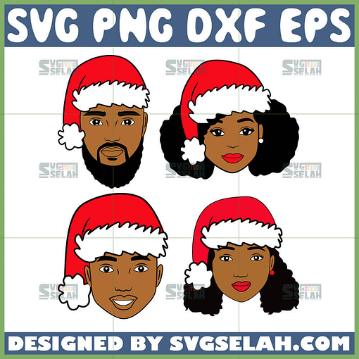 christmas family african american svg