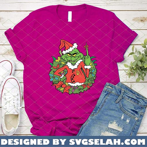 Grinch Flipping The Bird SVG PNG DXF EPS Grinch Christmas SVG PNG DXF EPS 1