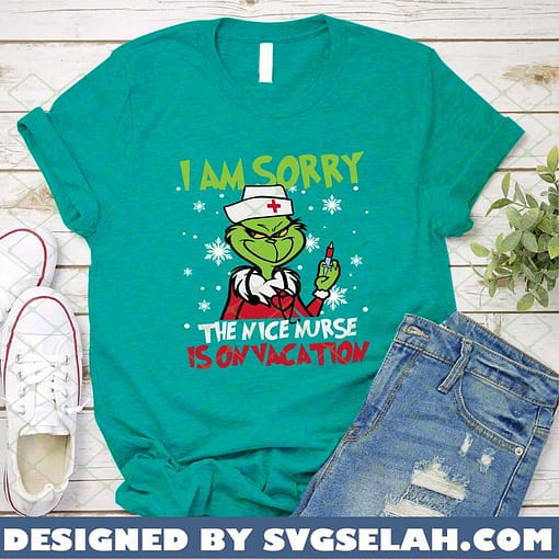Grinch Nurse SVG PNG DXF EPS I Am Sorry The Nice Nurse Is On Vacation SVG PNG DXF EPS  3