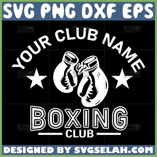 personalised your club name boxing club svg