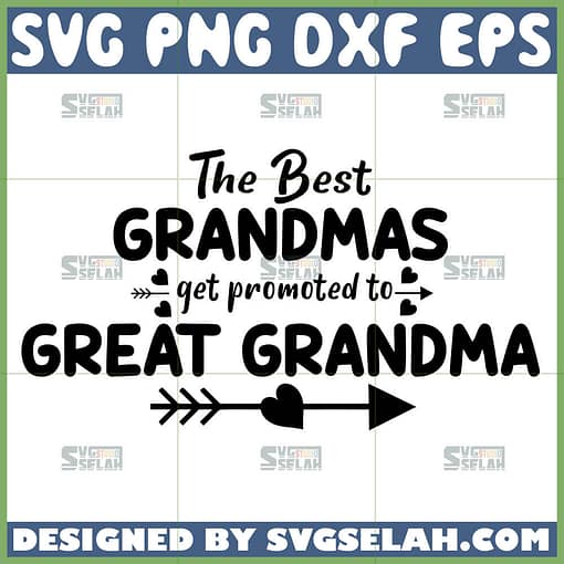 the best grandmas are promoted to great grandma svg