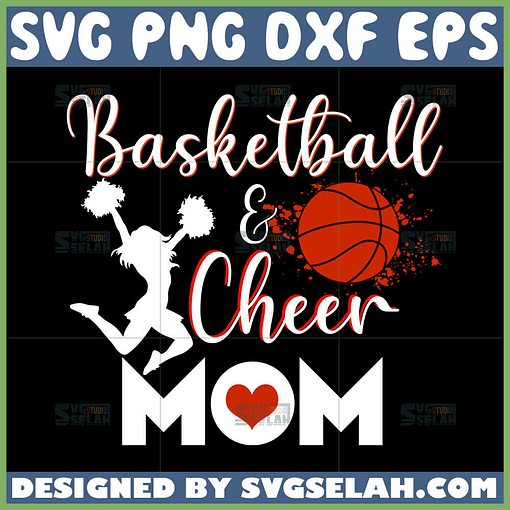 basketball and cheer mom svg