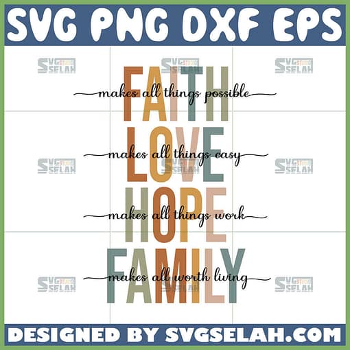 faith love hope family svg